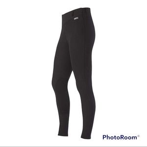 Kerrits Black Microcord Vertical Rib Knee Patch Tight Legging Pants Size Large